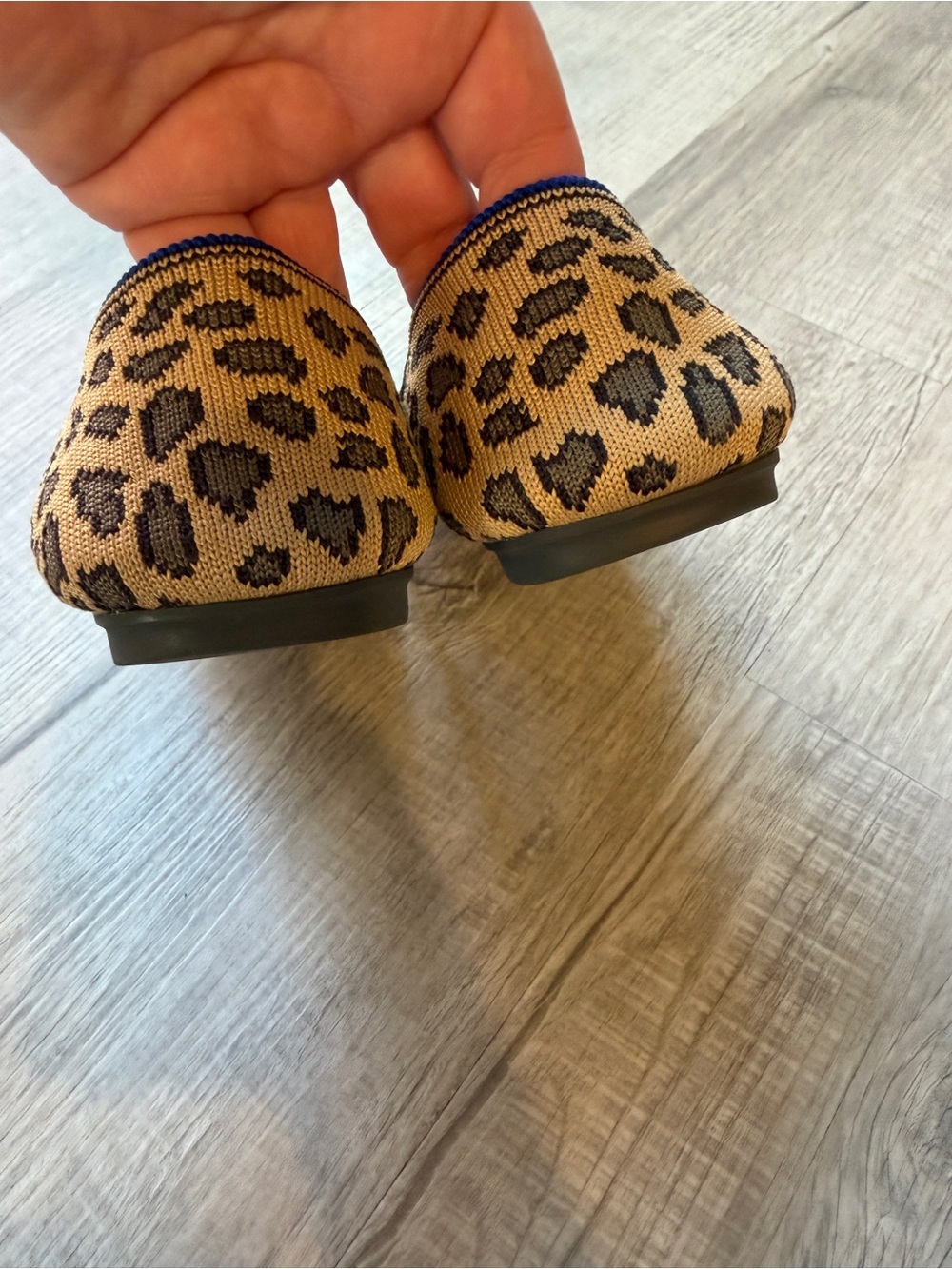 Rothy's Leopard Print Slip-On Flats in Tan and Black - Picture 3 of 5